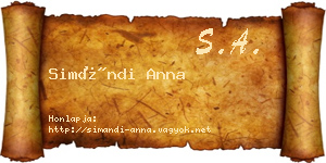 Simándi Anna névjegykártya