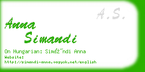 anna simandi business card